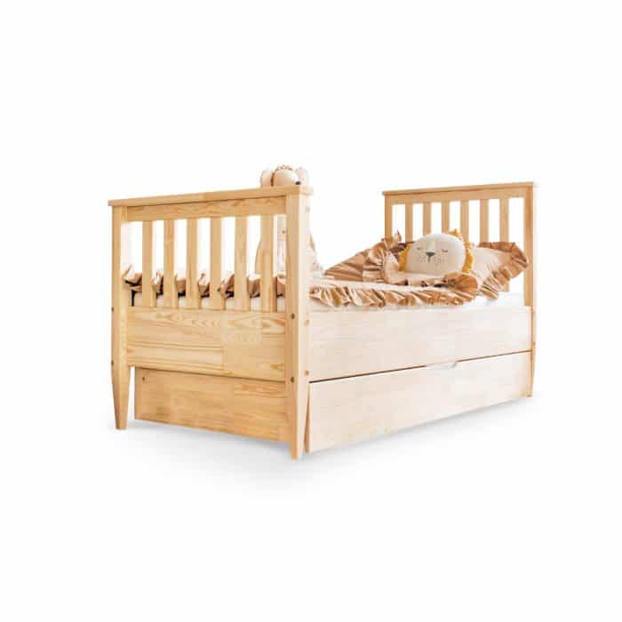 Kinderbett aus Holz Leuna mit Schublade